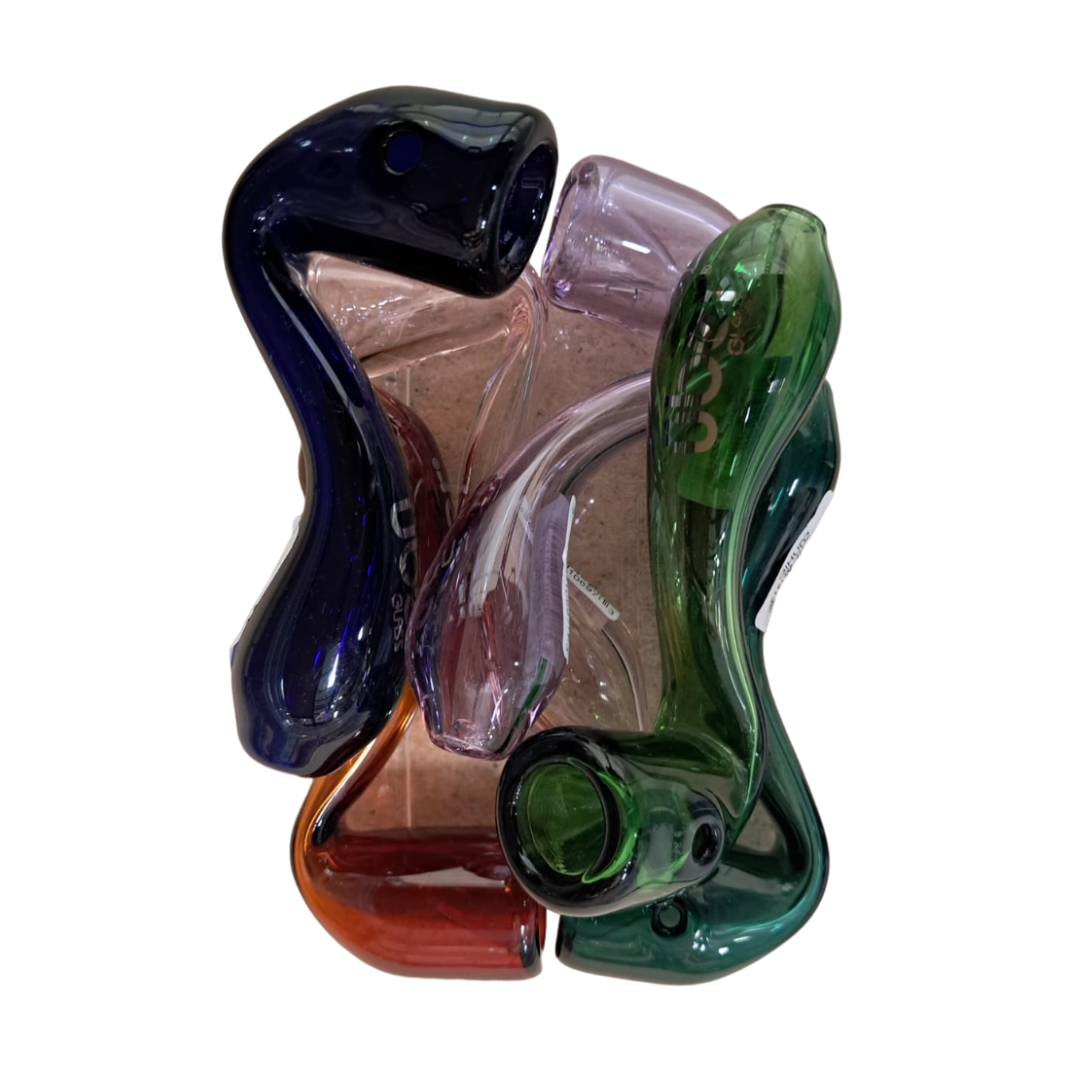 4.5 INCHES CLASSIC COLORFUL UBER GLASS HAND PIPE ASSORTED - PACK OF 6