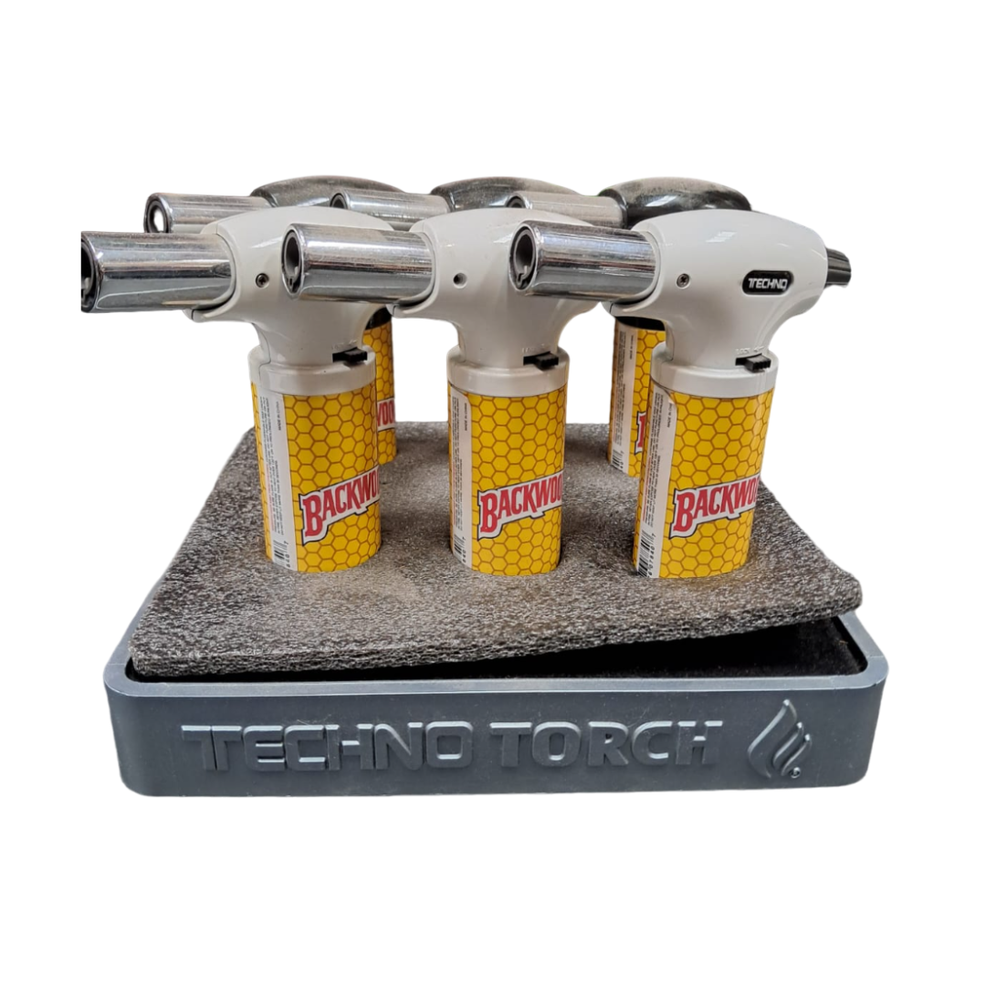BACKWOODS TECHNO TORCH YELLOW HONEYCOMB LIGHTER - PACK OF 6