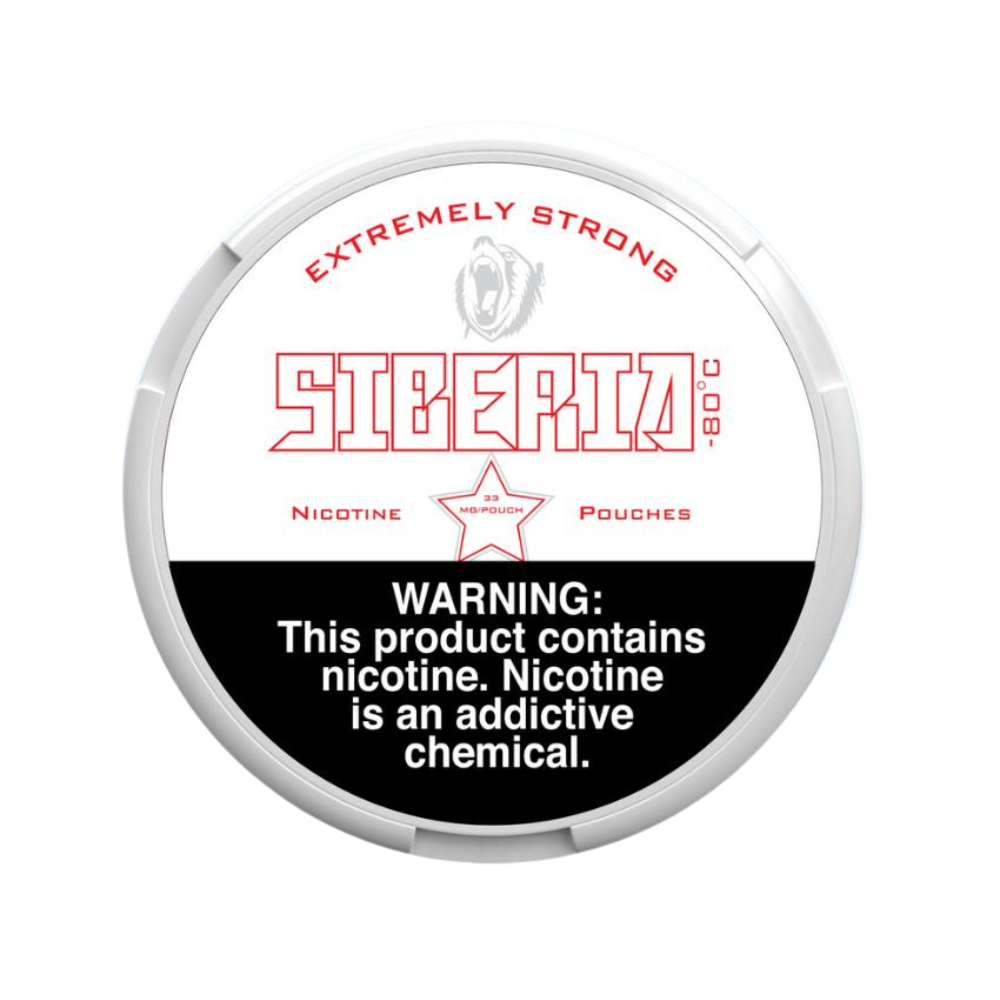 SIBERIA EXTREMELY STRONG NICOTINE POUCHES 33MG - PACK OF 5