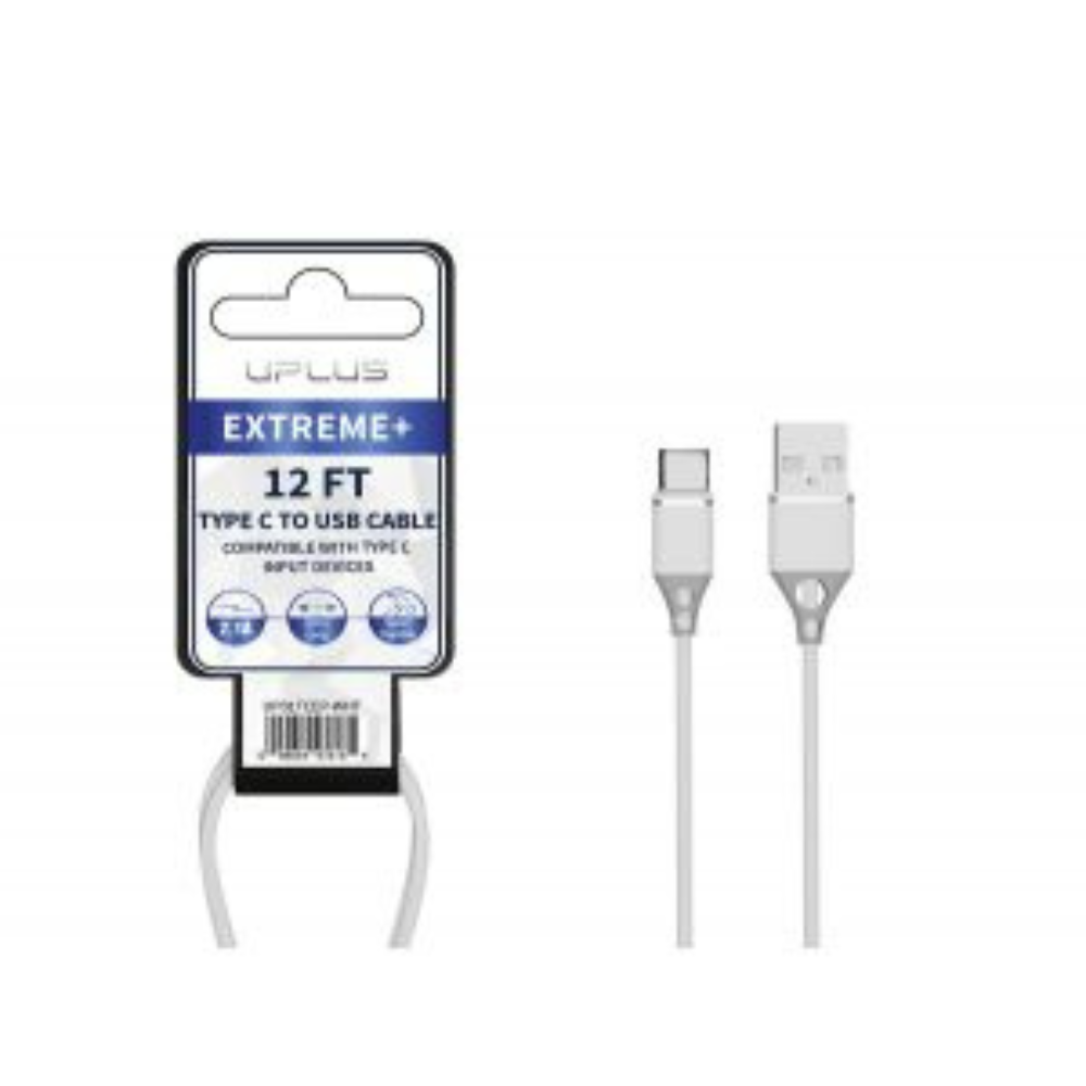 UPLUS EXTREME+ 12FT TYPE-C TO USB CABLE - WHITE