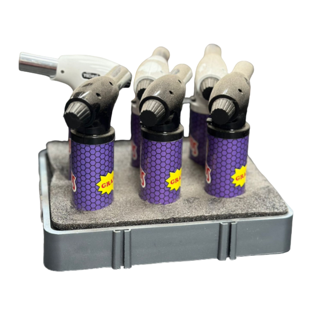 BACKWOODS PURPLE GRAPE DESIGN SINGLE FLAME LIGHTER - PACK OF 6