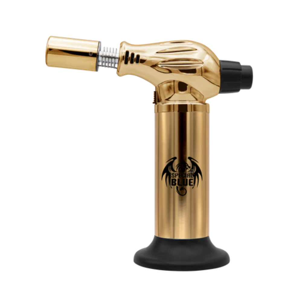 SPECIAL BLUE FLAME THROWER GOLD BUTANE TORCH