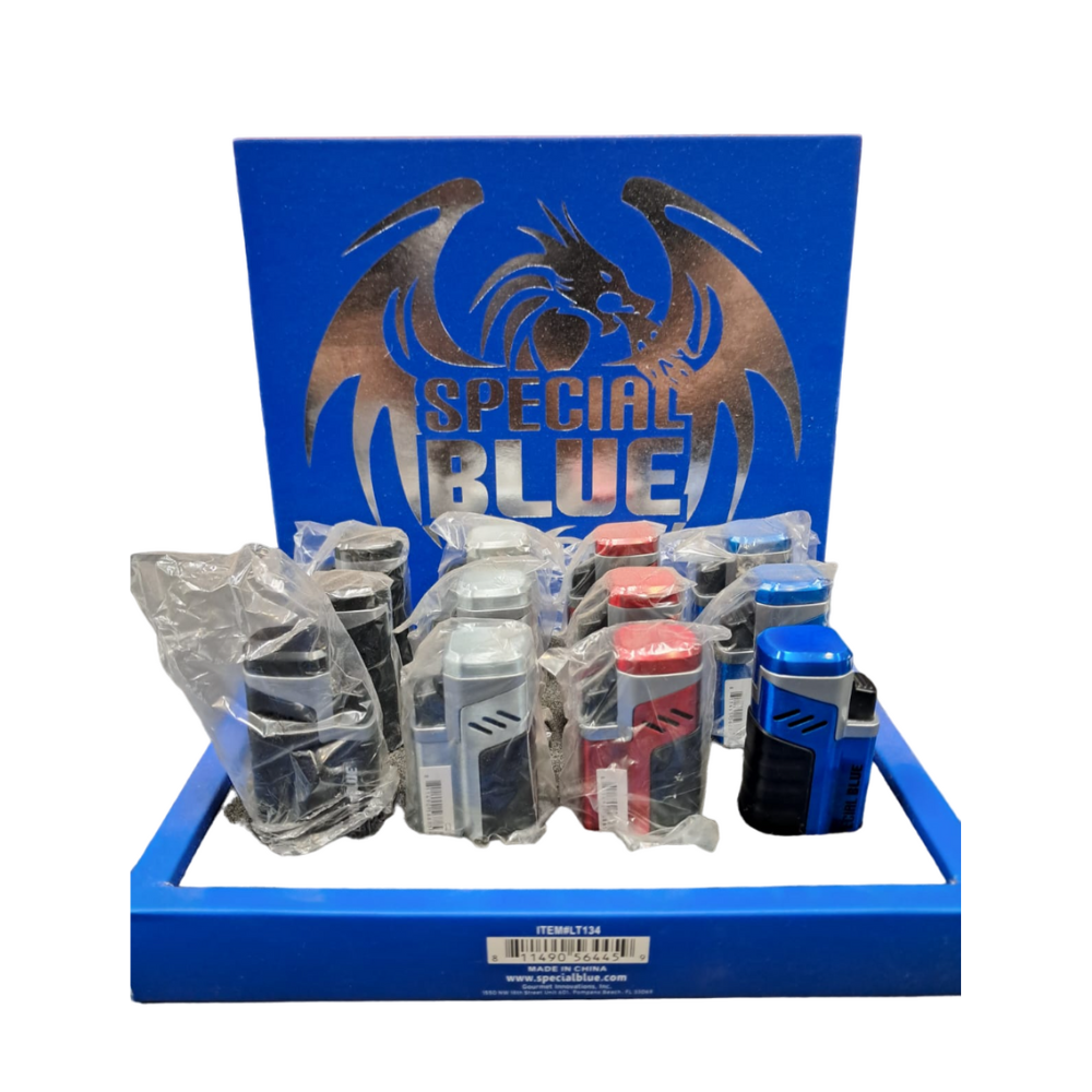 SPECIAL BLUE QUAD FLAME BARREL LIGHTER - PACK OF 12