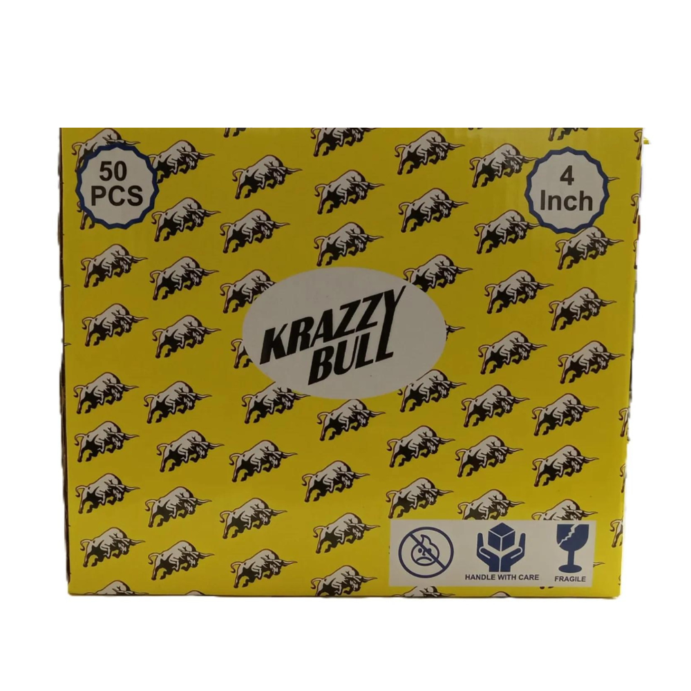 4 INCHES GLASS KRAZZY BULL - PACK OF 50