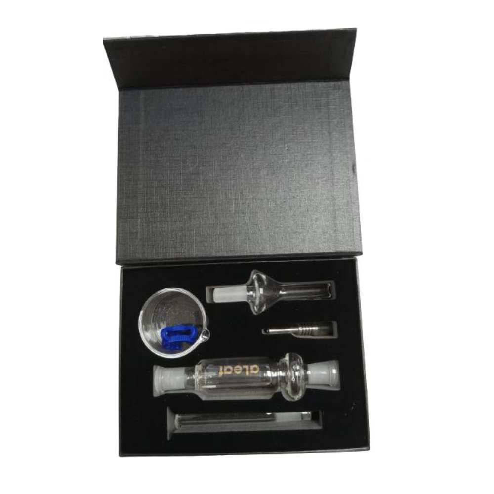 ALEAF GLASS NECTAR COLLECTOR STYLE DAB RIG KIT (BLACK BOX) / ALEAF NECTOR COLLECTOR IN BOX SMALL