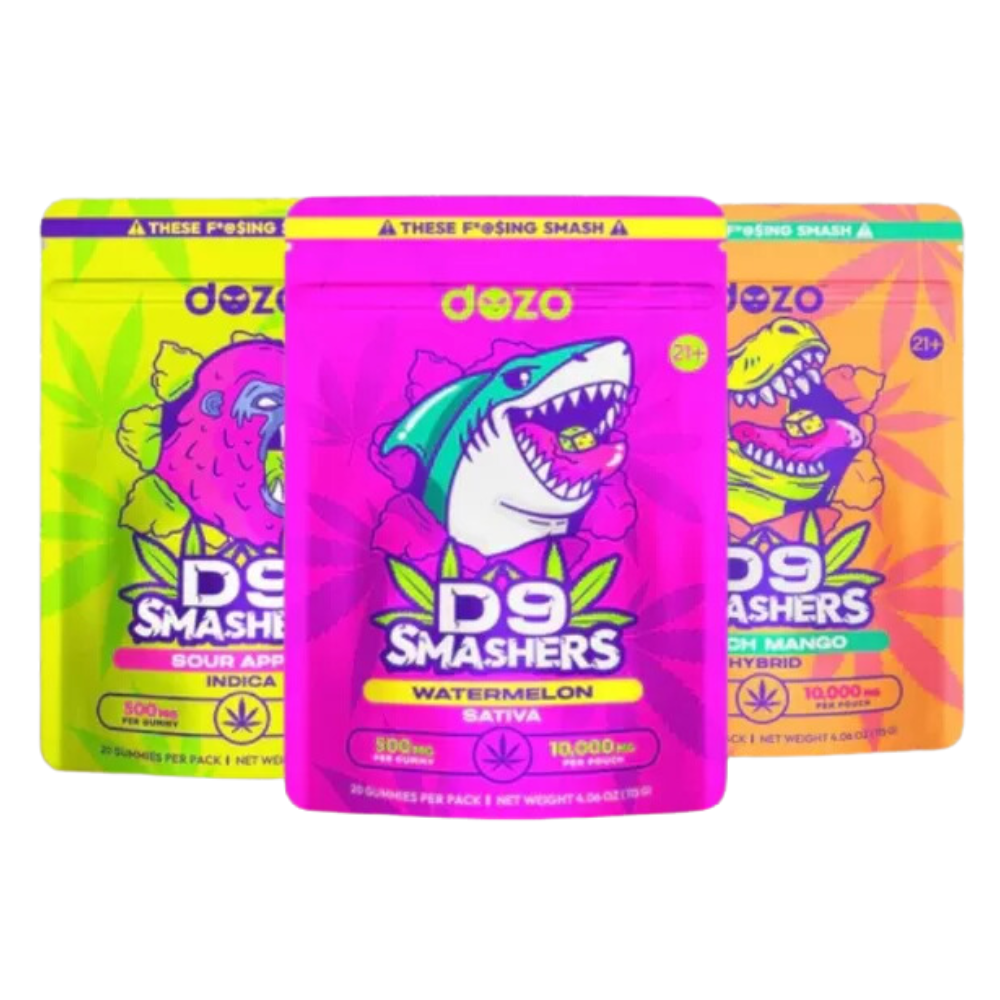 DOZO D9 SMASHERS DELTA 10000MG GUMMIES PACK OF 20 - DISPLAY OF 5