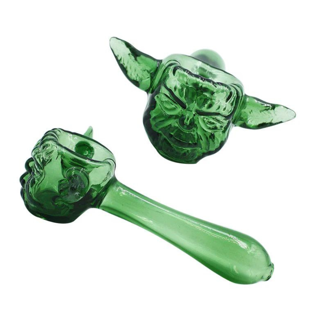 MULTI COLOR 4.25 INCHES STAR WARS YODA GLASS HAND PIPE (SPOON) ASSORTED - PACK OF 2