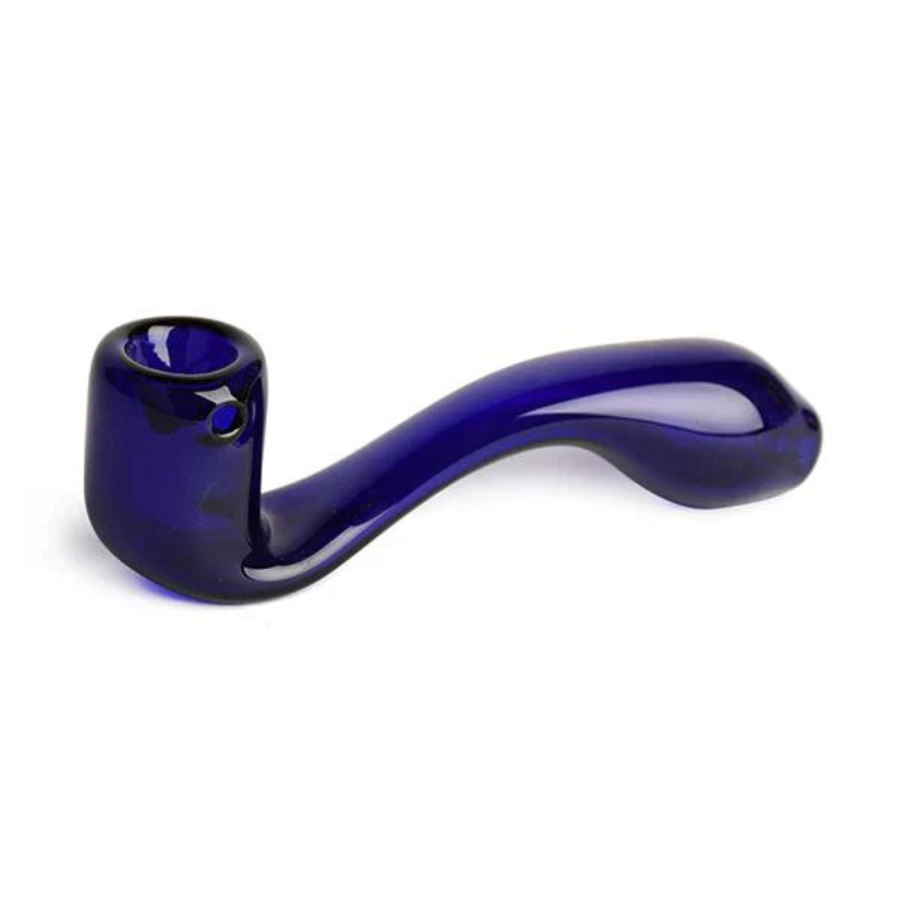 UBER 4 INCHES CLASSIC COLORFUL SHERLOCK GLASS HAND PIPE ASSORTED - PACK OF 6