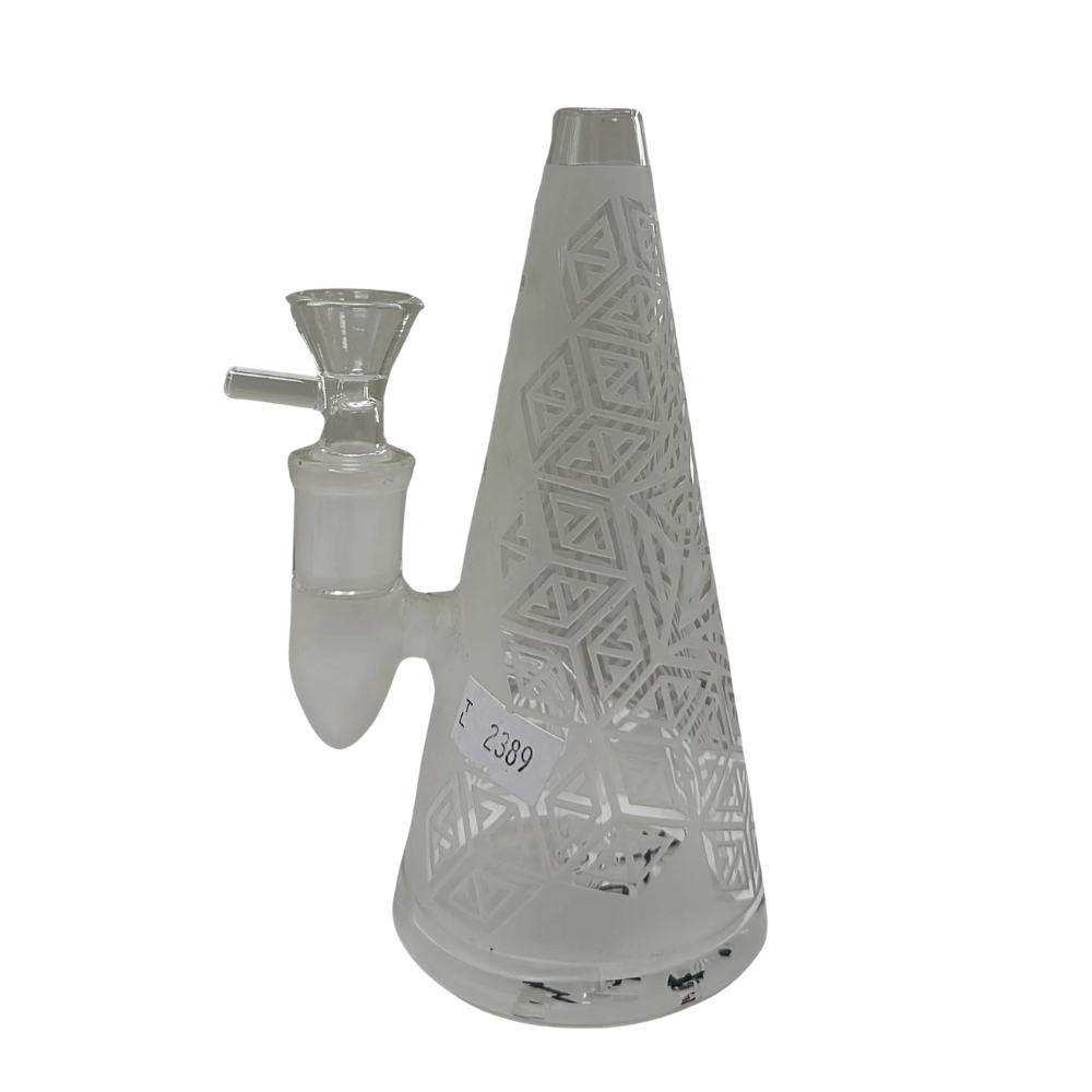6 INCHES ALEAF CONE GLASS WATER PIPE (WP157)