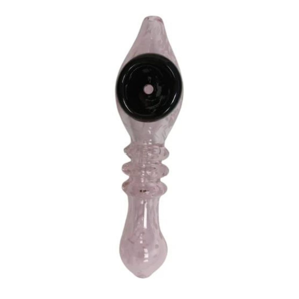 PINK GLASS PIPE - 5.5 INCHES AND 6 INCHES TOBACCO SMOKING BOWL GLASS HAND PIPES ASSORTED - PACK OF 4 (HP45)