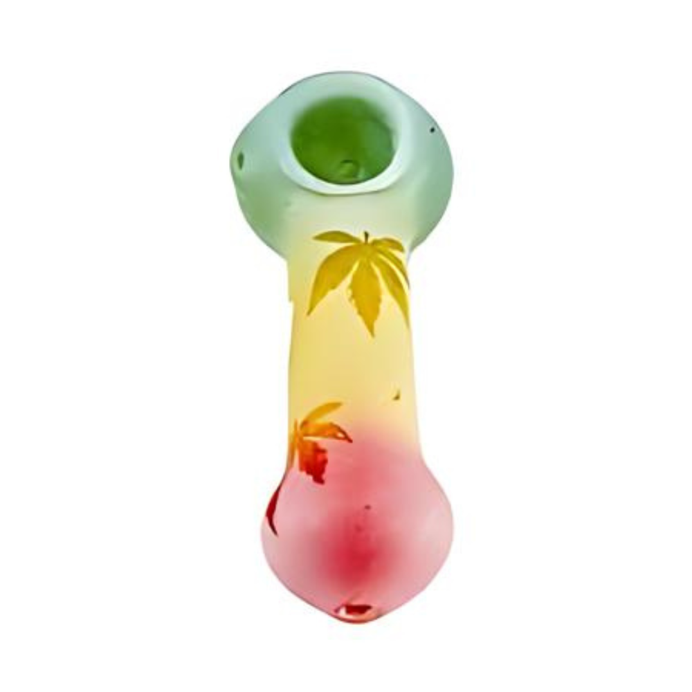 4.5 INCHES RASTA GLASS HAND PIPE ASSORTED - PACK OF 4 (HP36)