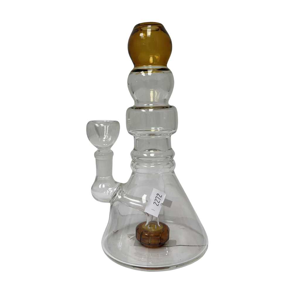 8 INCHES MINI BEAKER GLASS WATER PIPE ASSORTED COLORS (WP17)