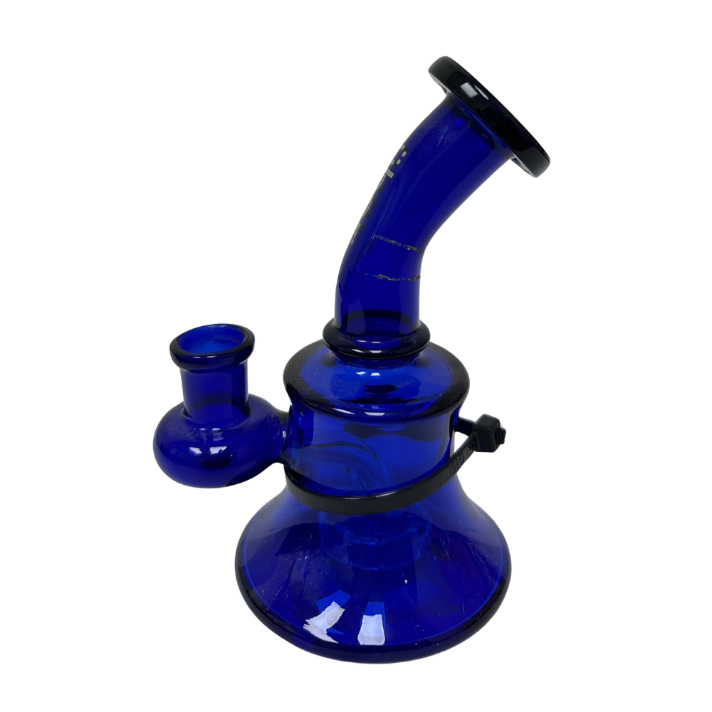4 INCHES UBER GLASS ANGLED TUBE DEEP BLUE WATER PIPE (WP88)