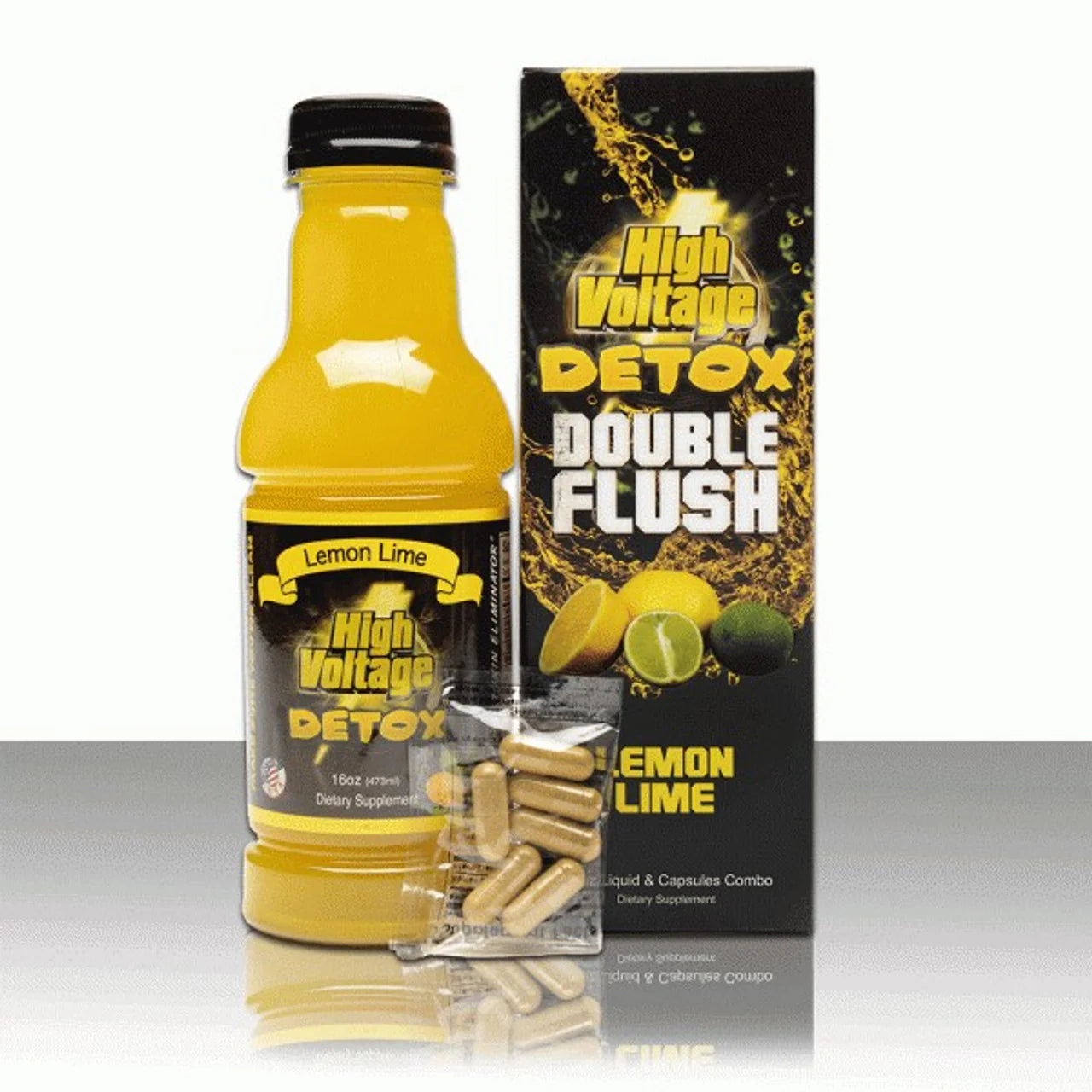 HIGH VOLTAGE DOUBLE FLUSH DETOX 16OZ WITH CAPSULES