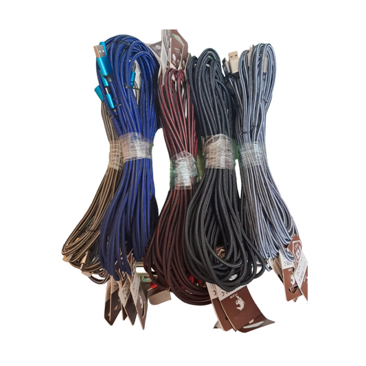 10 FEET USB CABLE WIRE | ASSORTED COLORS - PACK OF 5