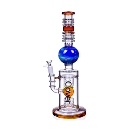 15 INCHES SPHERICAL BALL WORK DUAL SWISS DONUT PERC BONG