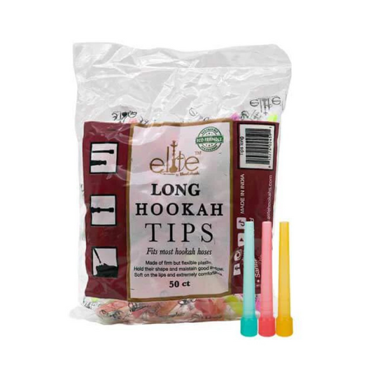 3.5 INCHES ELITE LONG HOOKAH TIPS ASSORTED - PACK OF 50