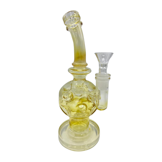 6 INCHES GOLD FUMED PERCOLATOR GLASS WATER PIPE