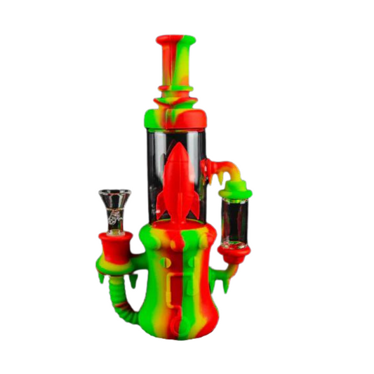 9 INCHES SILICONE ROCKET WATERPIPE ASSORTED COLORS