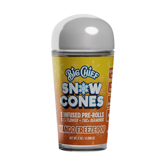 BIG CHIEF SNOW CONES 2.5G INFUSED WITH LIVE RESIN + DIAMONDS 5 PREROLLS PER JAR - PACK OF 6