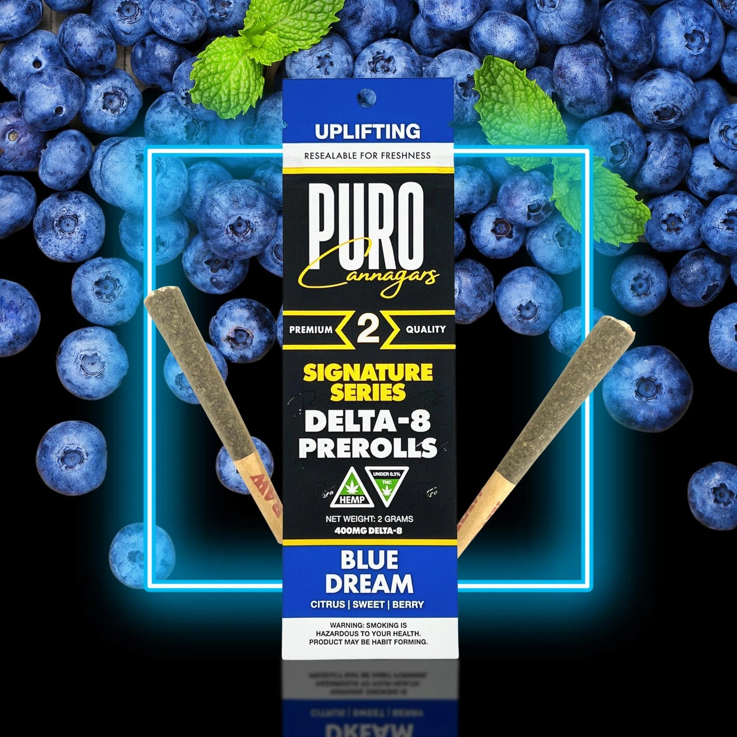 PURO CANNAGARS DELTA-8 400MG PRE-ROLLS- PACK OF 12