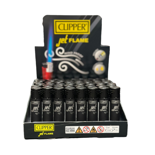 CLIPPER BLACK JET FLAME LIGHTER - PACK OF 48