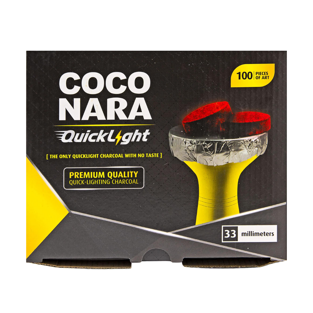 COCO NARA QUICK LIGHT PREMIUM 33MM CHARCOAL HOOKAH