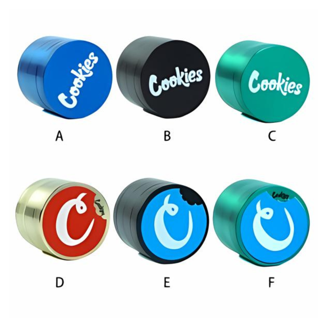 COOKIES SPICE HERB ACRYLIC GRINDER ASSORTED COLORS CG BIG - PACK OF 6