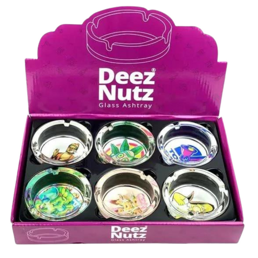 DEEZ NUTZ GLASS ASHTRAY - PACK OF 6