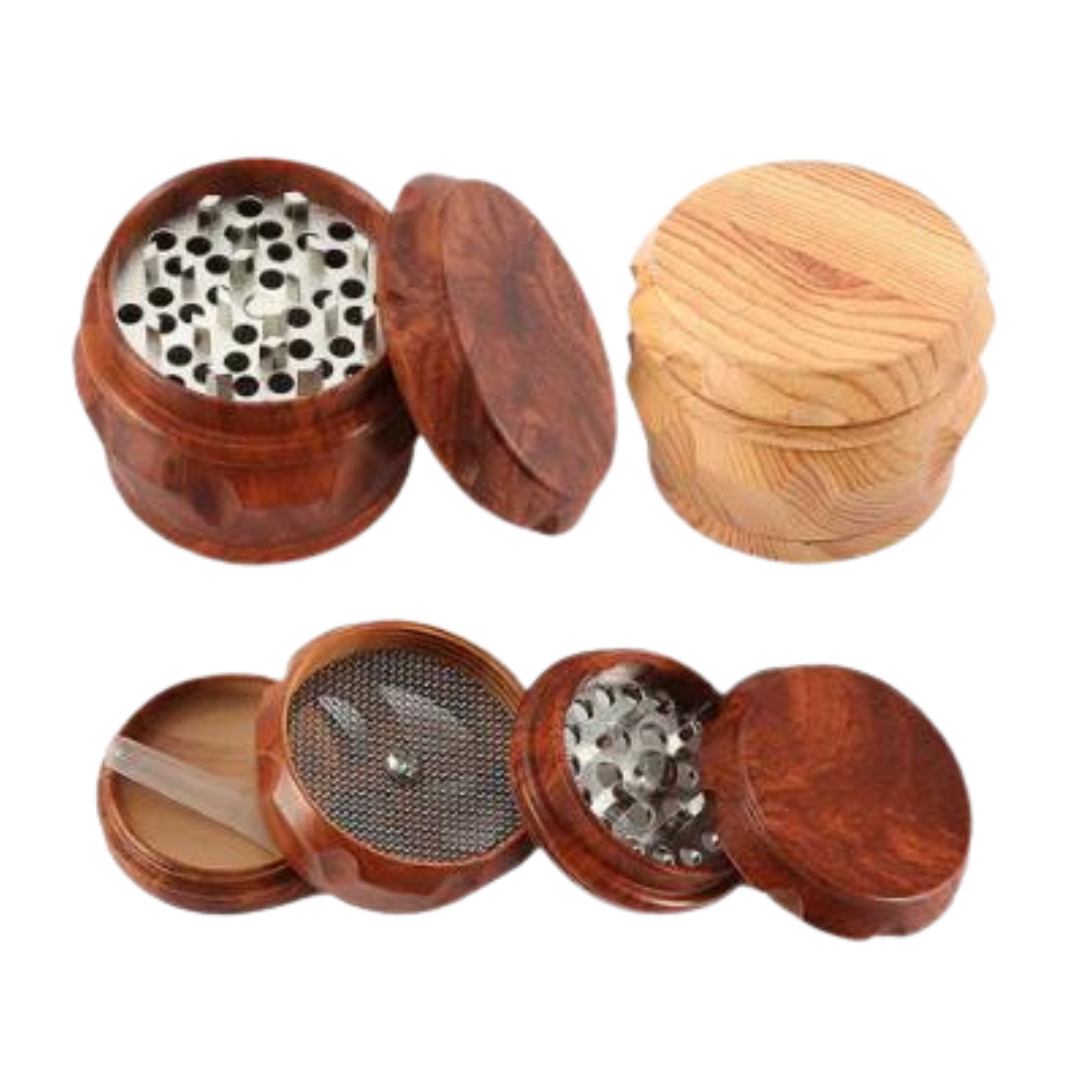 FAUX WOOD 2.5 INCHES WINDOW HERB GRINDER - PACK OF 6 (G32)