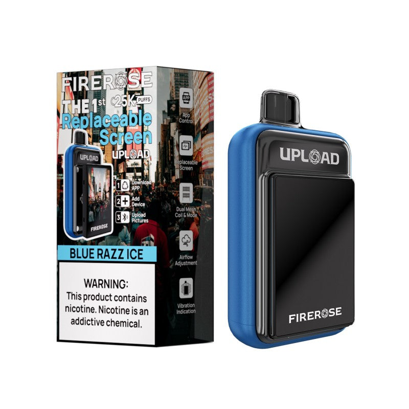 FIREROSE UPLOAD - THE 1ST REPLACEABLE SCREEN DISPOSABLE VAPE 25000 PUFFS - PACK OF 5