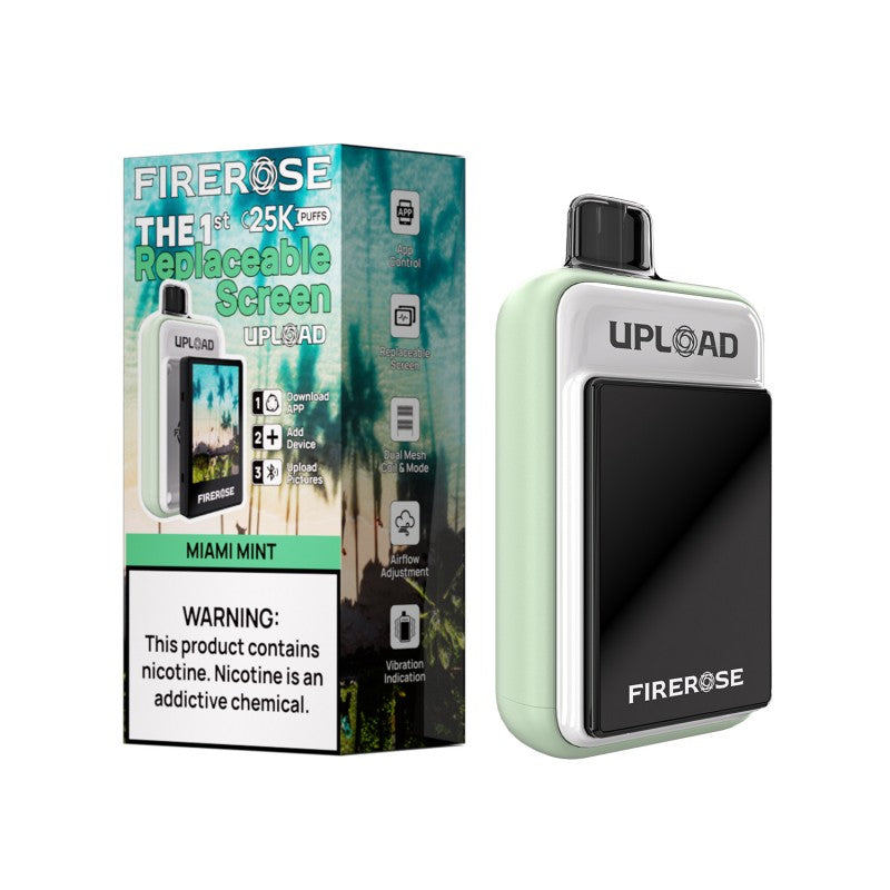 FIREROSE UPLOAD - THE 1ST REPLACEABLE SCREEN DISPOSABLE VAPE 25000 PUFFS - PACK OF 5