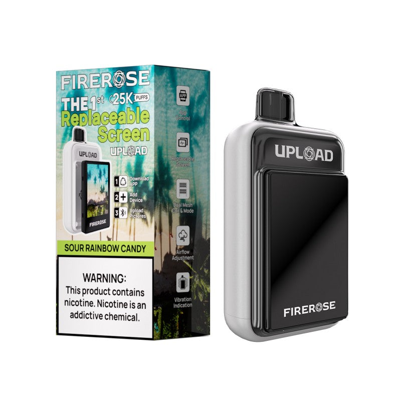 FIREROSE UPLOAD - THE 1ST REPLACEABLE SCREEN DISPOSABLE VAPE 25000 PUFFS - PACK OF 5