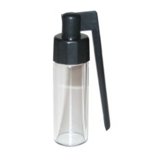 GLASS CONTAINER WITH SCOOP