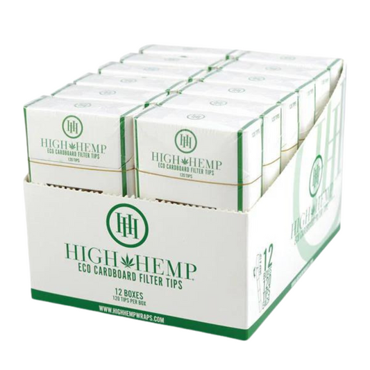 HIGH HEMP ECO CARDBOARD FILTER TIPS | PACK OF 120 EACH - PACK OF 12