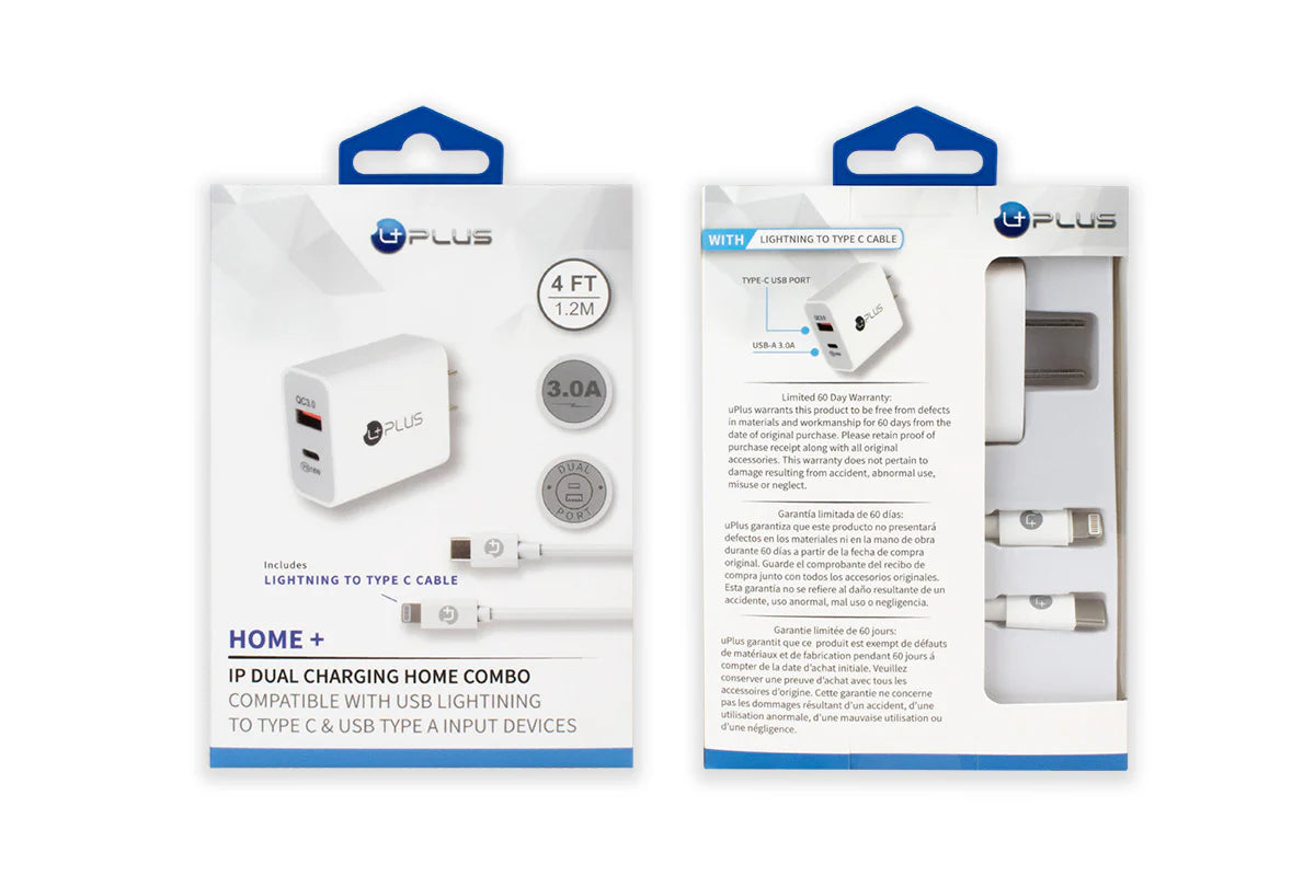 UPLUS HOME+ IPHONE DUAL CHARGING HOME COMBO 4FT