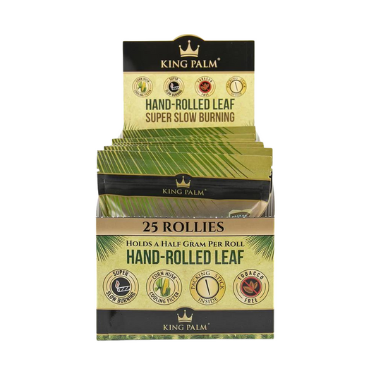 KING PALM ROLLIES WITH BOVEDA | PACK OF 25 - PACK OF 8