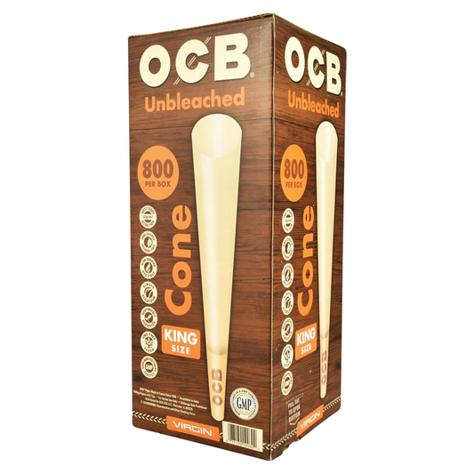 OCB VIRGIN KING SIZE UNBLEACHED CONES - PACK OF 800