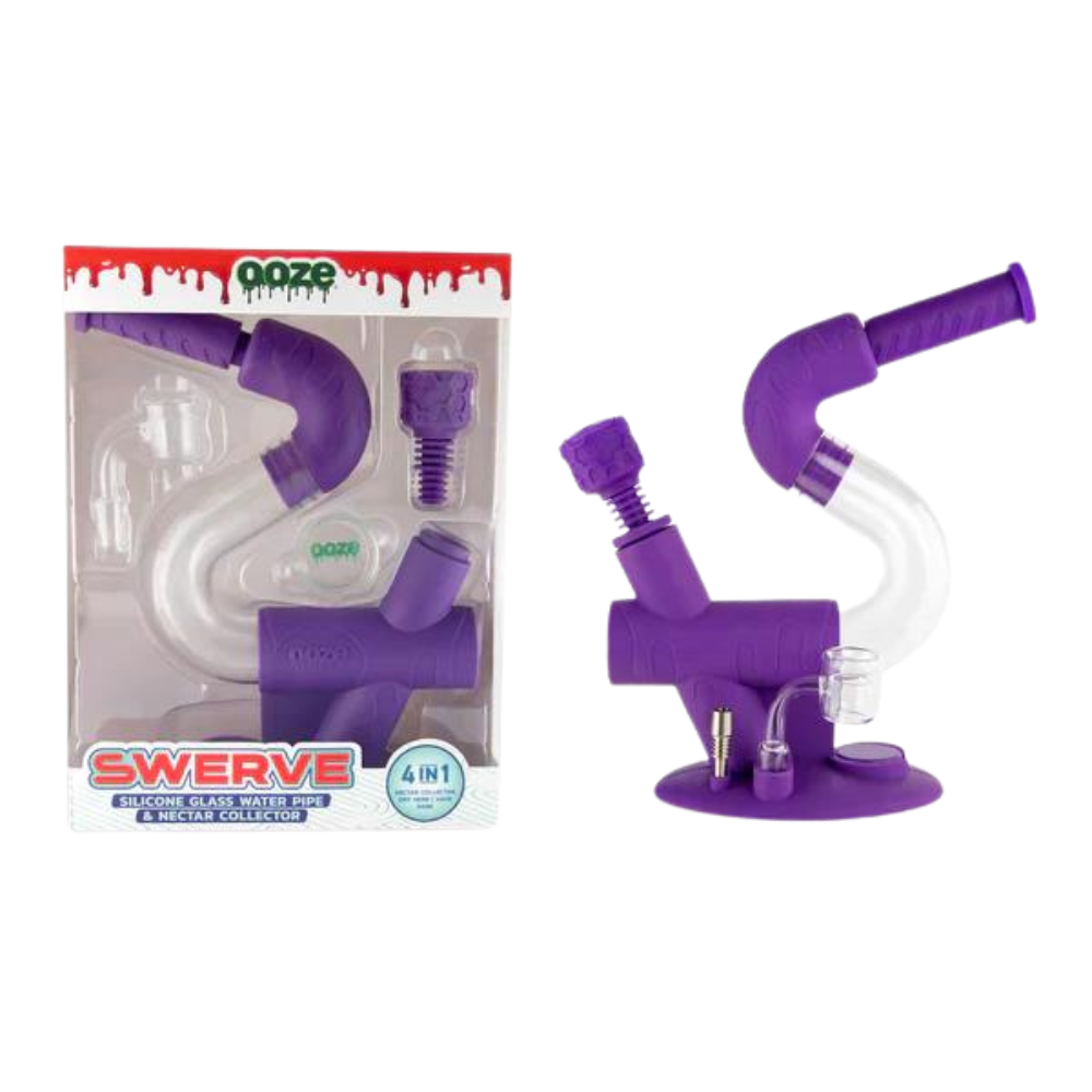 OOZE SWERVE SILICONE WATER PIPE, DAB RIG & DAB STRAW ASSORTED