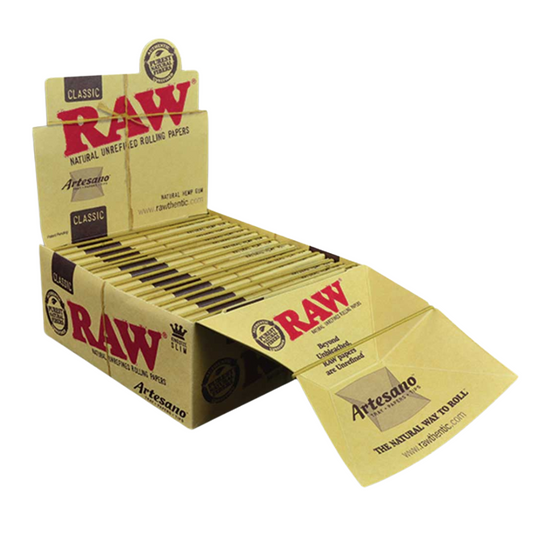 RAW ARTESANO CLASSIC KING SIZE SLIM ROLLING PAPERS - PACK OF 15