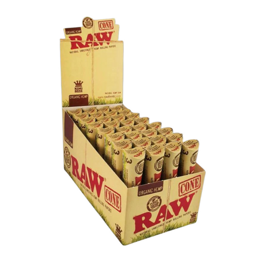 RAW ORGANIC HEMP KING SIZE SLOW BURNING HEMP PAPERS | PACK OF 3 EACH - PACK OF 32