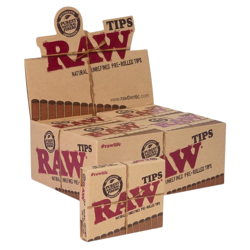 RAW PRE-ROLLED TIPS | 20 PER PACK - 21 PER DISPLAY