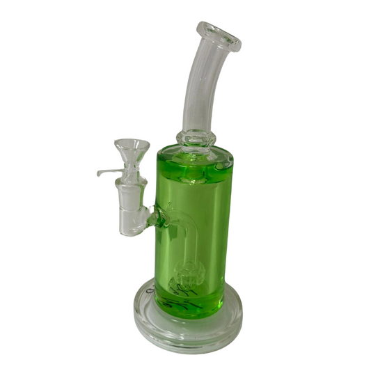 9.5 INCHES GREEN PERCOLATOR GLASS WATER PIPE