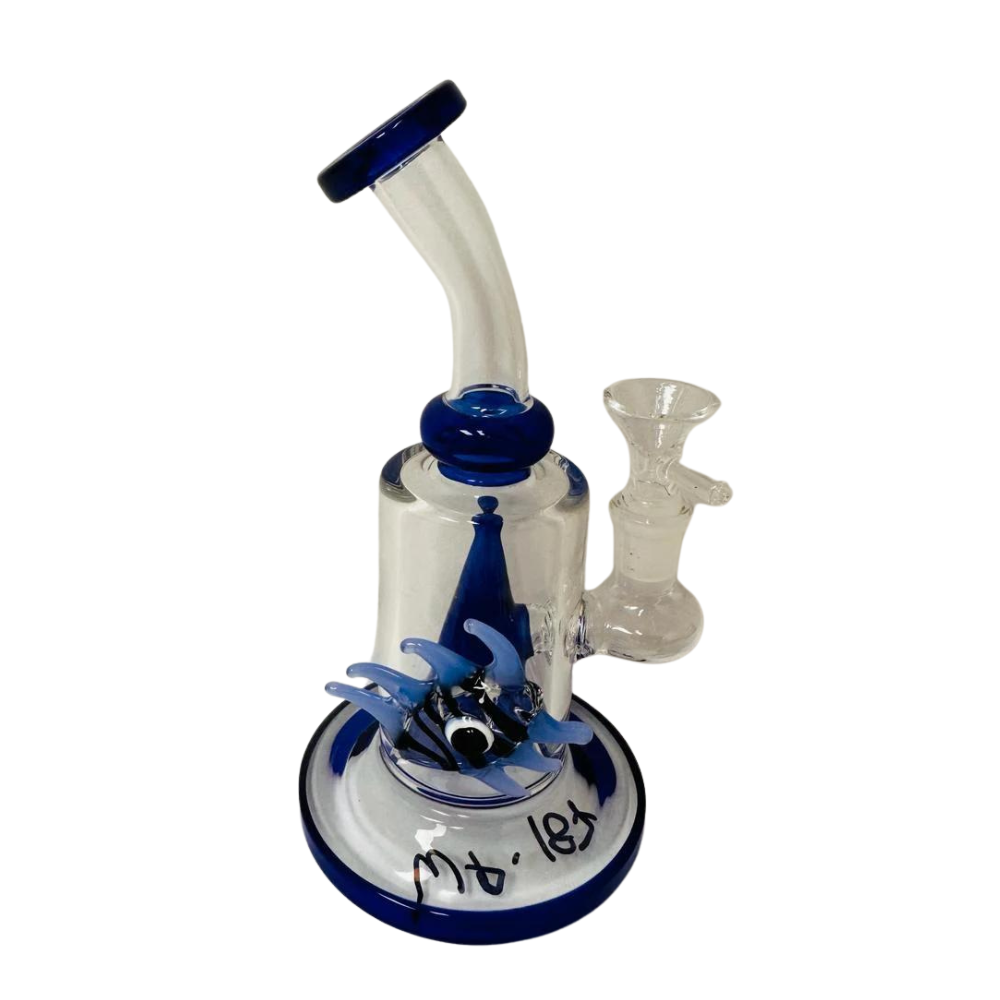 6.5 INCHES THE EYE BONG - BENT NECK GLASS PERCOLATOR WATERPIPE (WP187)