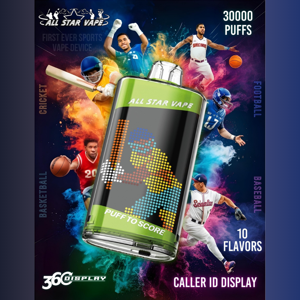 ALL STAR VAPE 360 DISPLAY SCREEN 30000 PUFFS DISPOSABLE - DISPLAY OF 5