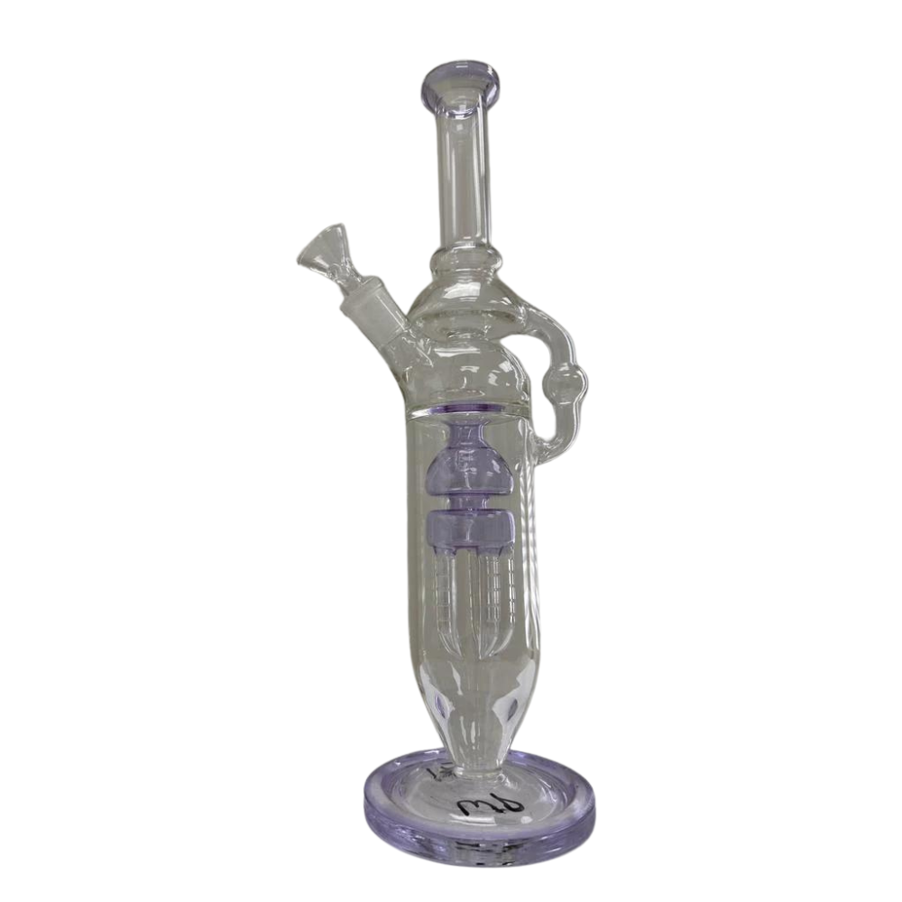 13 INCHES PURPLE GLASS PERCOLATOR WATER PIPE (WP193)