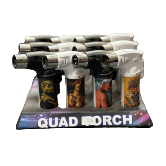 TECHNO TORCH 2PAC QUAD FLAME LIGHTER - PACK OF 12