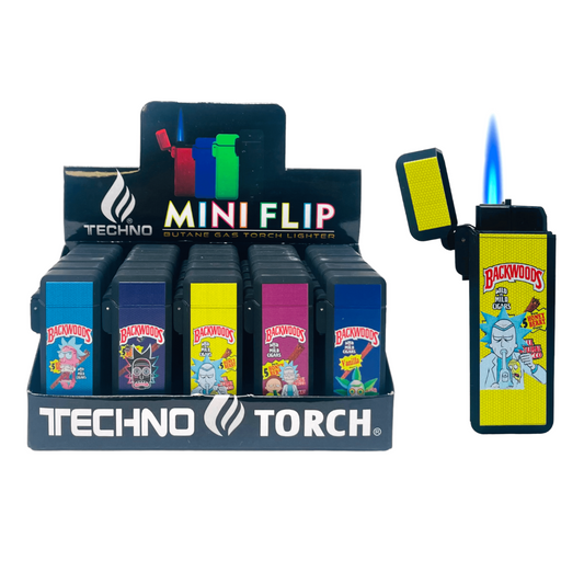 TECHNO TORCH BACKWOODS FLIP TOP TORCH LIGHTER - PACK OF 25