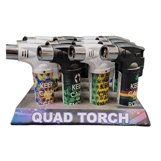 TECHNO TORCH KEEP CALM QUAD FLAME LIGHTER - PACK OF 12