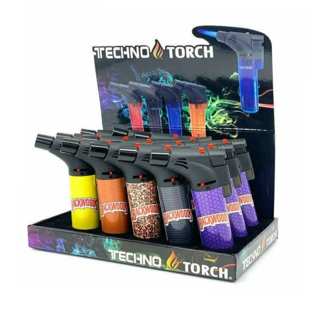 TECHNO TORCH MULTICOLORED HONEYCOMB LIGHTER - PACK OF 15